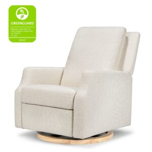 Namesake Crewe Recliner and Swivel Glider in Ivory Boucle with Light Wood Base, Greenguard Gold Certified