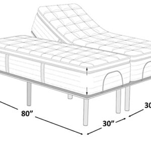 Waterproof 2 Piece Split Mattress Protector for Adjustable Beds, Soft Waterproof Matressprotector Noiseless Fitted Style Cover 2 PC [30" X 80" + 30" X 80"]- Fits Upto 16 Inch Deep Pocket - Queen