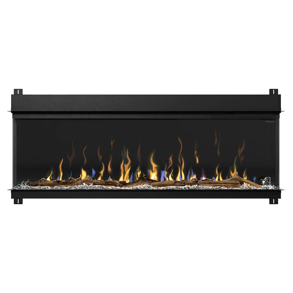 Dimplex IgniteXL Bold 60-in Built-in Linear Modern Electric Fireplace with Multiple Display Options, Multi-Colored Flames | with Crystals and Driftwood Logset, Model: XLF6017-XD