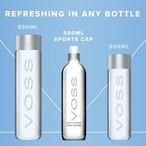 VOSS Premium Still Bottled Water - Pure, Crisp & Refreshing - BPA Free PET Plastic Water Bottles with Sports Cap for Easy, Spill-Free Drinking - Ideal for Gym, Running, Hiking - 500ml, Pack of 24