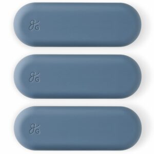 greater goods sous vide weights with silicone shell and stainless steel center, the perfect accessories for completing a sous vide set, designed in st. louis, pack of 3 (stone blue)