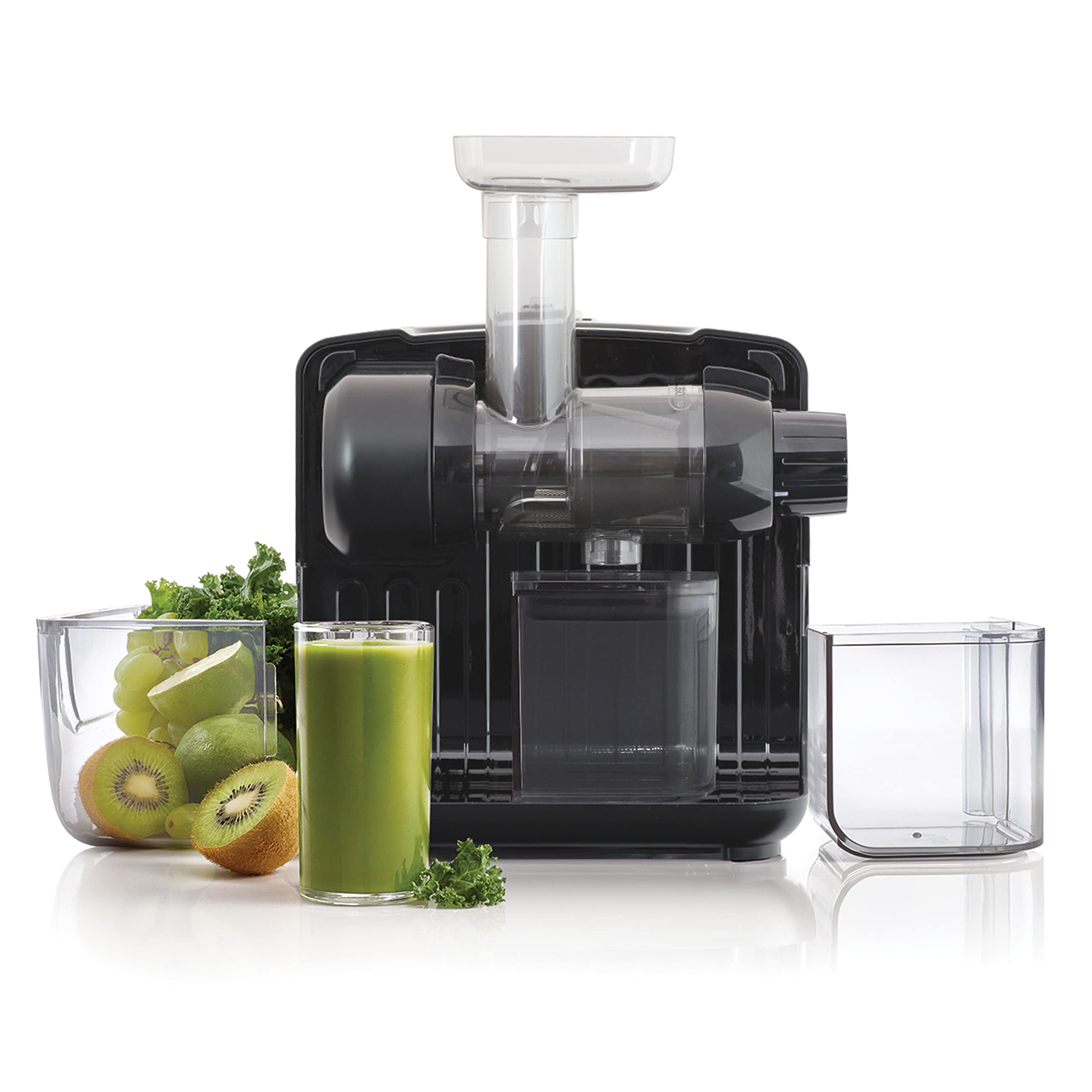 Omega Juicer JCUBE2MB13 Cold Press 365 Slow Masticating Juice Extractor and Nutrition System with On-Board Storage, 120-Watts, Black