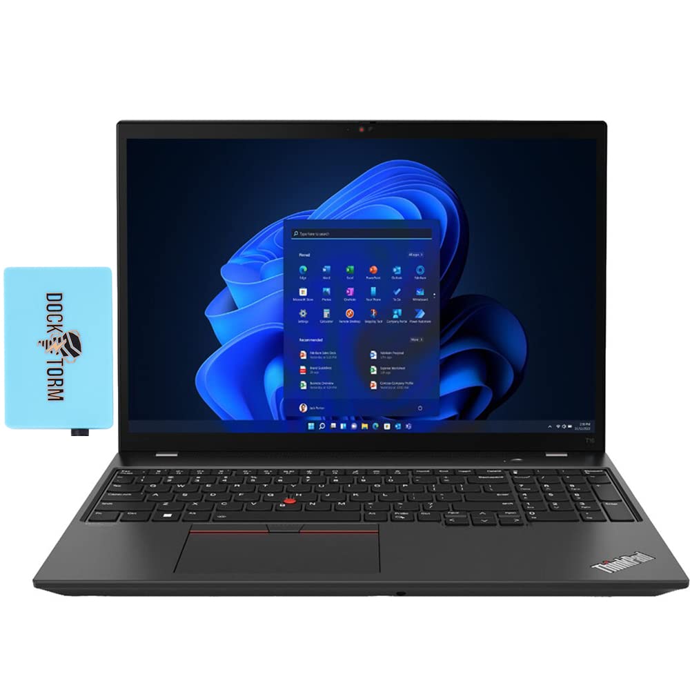 Lenovo Thinkpad T16 Gen 1 16.0" WUXGA IPS Laptop (Intel i5-1235U 10-Core, 40GB RAM, 2TB PCIe SSD, Intel UHD, Backlit KYB, FP, 2 Thunderbolt 4, Killer WiFi6E, BT 5.3, Win 11 Pro) w/Dockztorm Hub