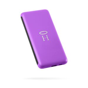 halo rapidpack portable power bank pocket cell phone charger, usb-c, usb-a for iphone, samsung galaxy and more, purple/10k mah