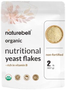organic non-fortified nutritional yeast flakes, 2 lbs | versatile vegan cheese substitute, natural dairy free cheesy seasoning – rich protein & b complex vitamins source – keto, non-gmo
