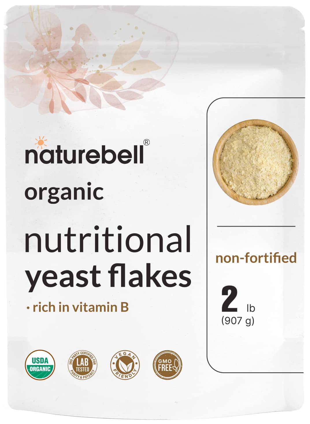 Organic Non-Fortified Nutritional Yeast Flakes, 2 lbs | Versatile Vegan Cheese Substitute, Natural Dairy Free Cheesy Seasoning – Rich Protein & B Complex Vitamins Source – Keto, Non-GMO