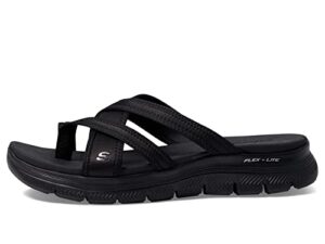 skechers women's flex appeal 4.0-startup 3.0 sport sandal, black/black, 7