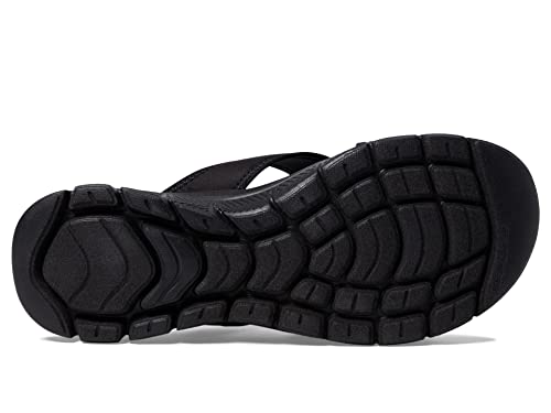 Skechers Women's Flex Appeal 4.0-Startup 3.0 Sport Sandal, Black/Black, 7