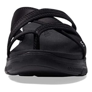 Skechers Women's Flex Appeal 4.0-Startup 3.0 Sport Sandal, Black/Black, 7