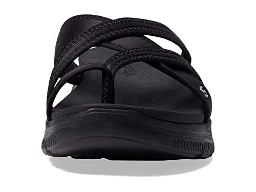 Skechers Women's Flex Appeal 4.0-Startup 3.0 Sport Sandal, Black/Black, 7