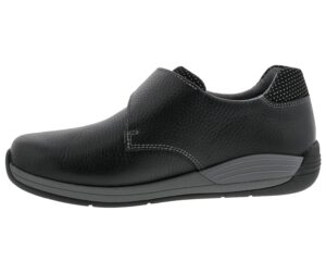 drew tempo, womens hook & loop orthopedic comfort shoe, black leather, 10.5 x-wide (2e)