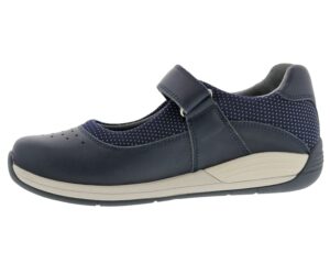 drew trust, womens velcro mary jane orthopedic comfort shoe, navy leather, 10.5 wide (d)