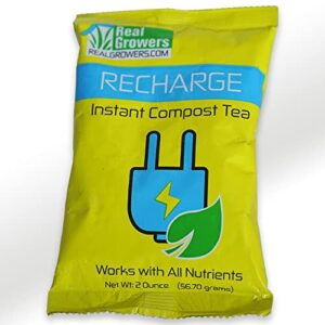 real growers recharge - mycorrhizae instant compost tea/soil microbes for plant growth - 2oz