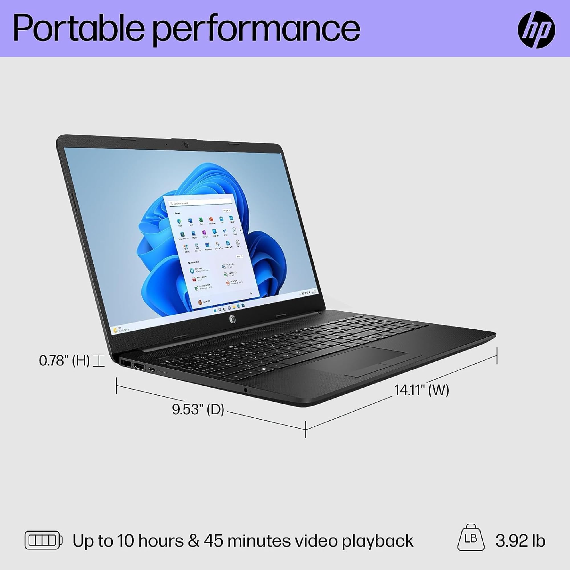 HP Laptop, 15.6/'' HD Screen, Intel Pentium Silver N5030 4 Cores Processor, 16GB Memory, 1TB SSD, 1-Year Office 365, Webcam, USB-C, HDMI, Wi-Fi, SD Card Reader, Windows OS, Black, JVQ MP (15T)