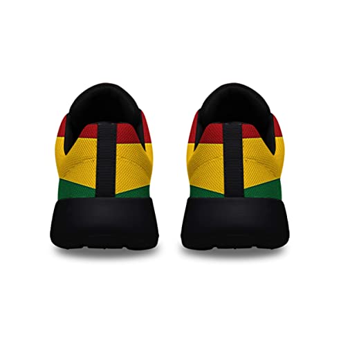 One Love Rasta Reggae Shoes Men Women Running Sneakers Breathable Casual Sport Tennis Shoes Gift for Him Her Black Size 7