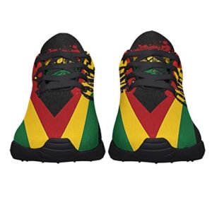 One Love Rasta Reggae Shoes Men Women Running Sneakers Breathable Casual Sport Tennis Shoes Gift for Him Her Black Size 7