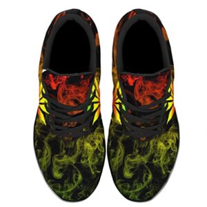 Marijuana Shoes Men Women Running Sneakers Breathable Casual Sport Tennis Shoes Gift for Rasta Reggae Fans Black Size 10