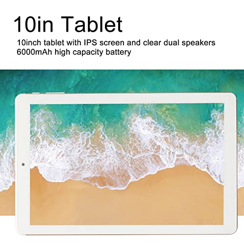 Airshi Tablet, 10-inch IPS Screen 10-inch Tablet Support Call Gold Octa Core Processor for Entertainment (US Plug)