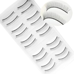 10 pairs practice fake lashes waterproof false eyelashes false eyelashes strips ladies and girls black