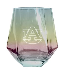 r and r imports auburn tigers etched diamond cut stemless 10 ounce wine glass iridescent officially licensed collegiate product