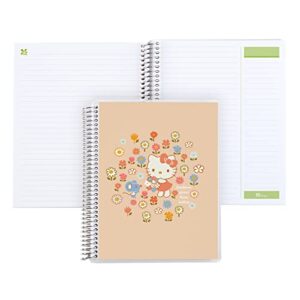 erin condren 7" x 9" spiral bound productivity notebook - hello kitty kindness grows from within, 160 lined page note taking & writing notebook, 80 lb, thick mohawk paper, stickers included