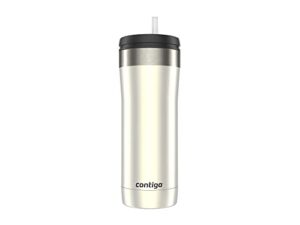contigo uptown dual-sip stainless steel tumbler with leakproof lid, insulated body keeps drinks hot & cold for hours, sip cold drinks through straw & hot drinks through spout, 24oz sunbeam gold
