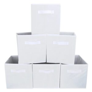 EZOWare Set of 12 Foldable Basket Bin Collapsible Storage Cube For Nursery, Kids Toys Organizer, Shelf Cabinet - ( Pale Dogwood + White )