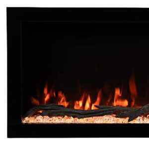 Modern Ember Highmark 60 Inch Smart Linear Electric Fireplace - Premium Flame with 10 Colors, Sleek Hidden Vent Design, Install Recessed in-Wall or Wall-Mount, WiFi and Voice-Enabled