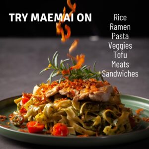 MaeMai Medium Spice (SPICY) - Crispy Onions & Garlic Flakes - Crunchy All-Purpose Seasoning, Keto, Salad Toppings, Fried Onions - Ramen, Rice Seasoning, Vegan, Gluten-free | 75g