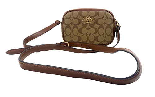 Coach Mini Jamie Camera Bag in Signature Canvas in Khaki/Saddle 2