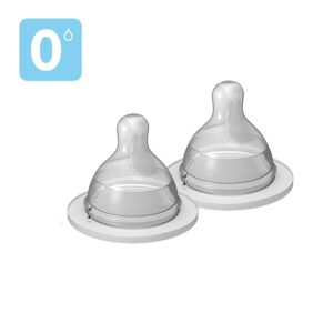 MAM Bottle Nipples Extra Slow Flow Nipple Size 0, for Newborn Babies and Older, SkinSoft Silicone Nipples for Baby Bottles, Fits All MAM Bottles, 4 Count (Pack of 1)