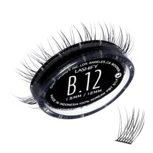 lashify bold 12mm gossamer diy eyelash extensions refill, black, easy false eyelashes for a natural look