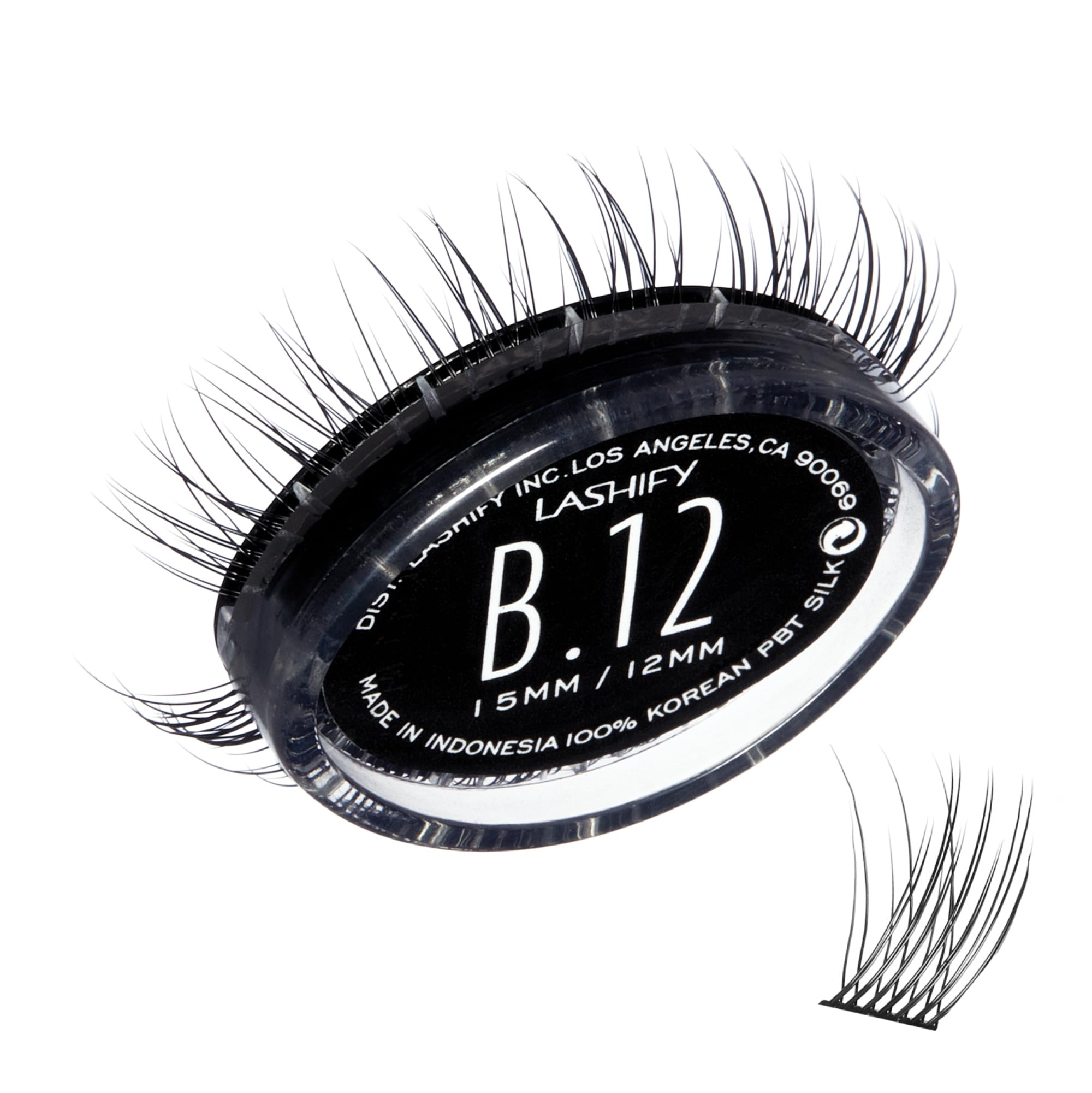 Lashify Bold 12mm Gossamer DIY Eyelash Extensions Refill, Black, Easy False Eyelashes for a Natural Look