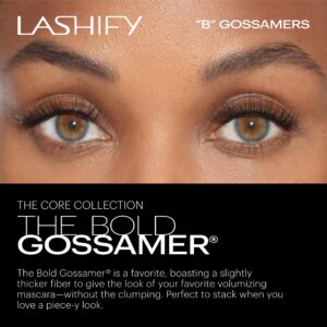 Lashify Bold 12mm Gossamer DIY Eyelash Extensions Refill, Black, Easy False Eyelashes for a Natural Look