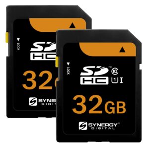 synergy digital 32gb, sdhc uhs-i memory cards - class 10, u1, 100mb/s, 300 series - pack of 2