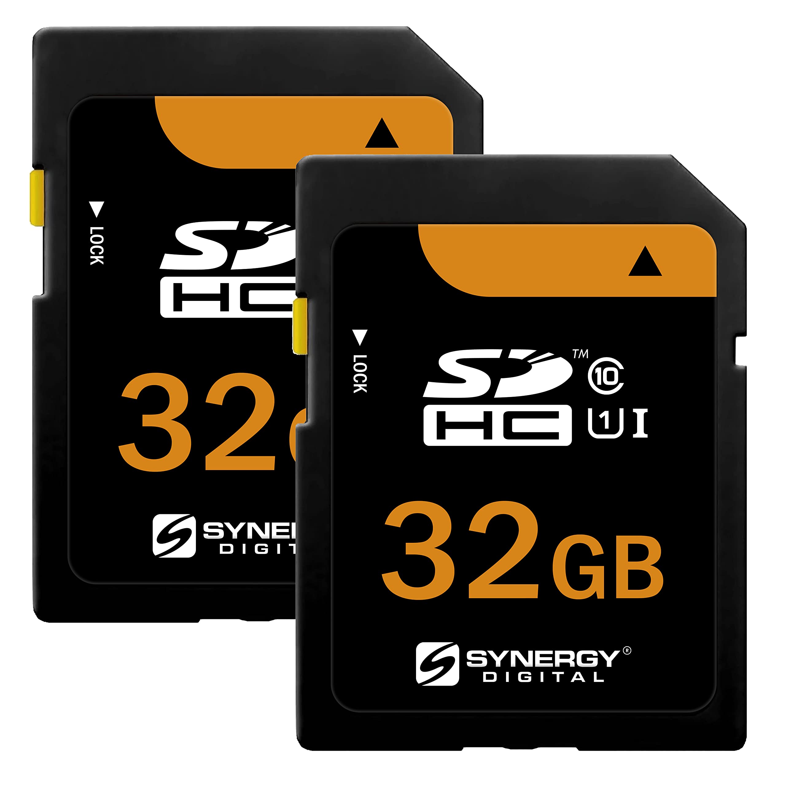 Synergy Digital 32GB, SDHC UHS-I Memory Cards - Class 10, U1, 100MB/s, 300 Series - Pack of 2