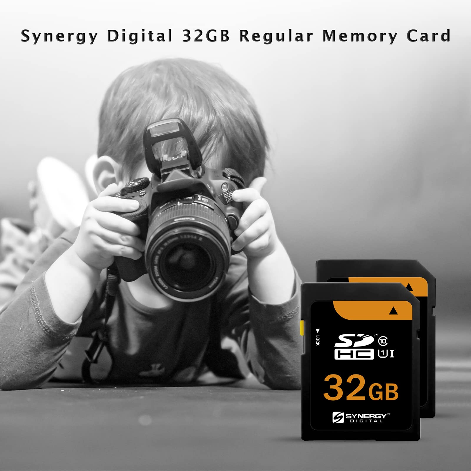 Synergy Digital 32GB, SDHC UHS-I Memory Cards - Class 10, U1, 100MB/s, 300 Series - Pack of 2