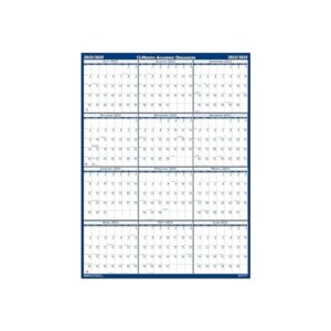 2023-2024 House of Doolittle 37-inch x 24-inch Academic Yearly Wet-Erase Wall Calendar, Reversible, Blue (395-24)