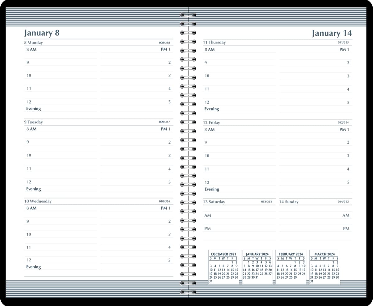 House of Doolittle 2024 Weekly Calendar Planner, Black, 5 x 8 Inches, January - December (HOD27802-24)