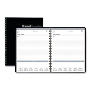2024 house of doolittle 11 x 8.5 recycled meeting note planner, black cover (hod583992)