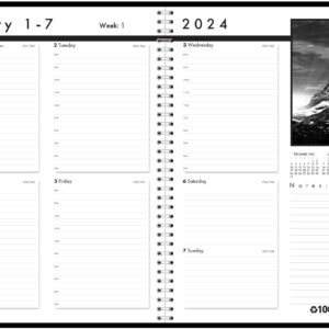 House of Doolittle 2024 Weekly Calendar Planner, Black on White Series, 8.5 x 11 Inches, January - December (HOD217102-24)