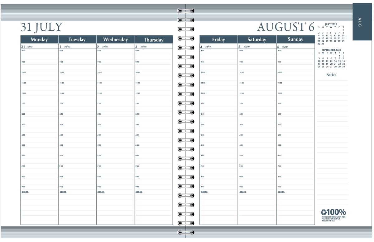 House of Doolittle 2023-2024 Weekly and Monthly Planner, Academic, Dots Hard Cover, 7 x 9 Inches, August - July (HOD29593-24)