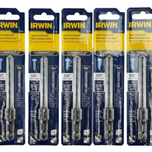 Irwin Tools 5/32" X 5" Drill Bit for 3/16" Concrete Screw Installation, 1/4 Inch Impact Gun Ready (5 Pack)