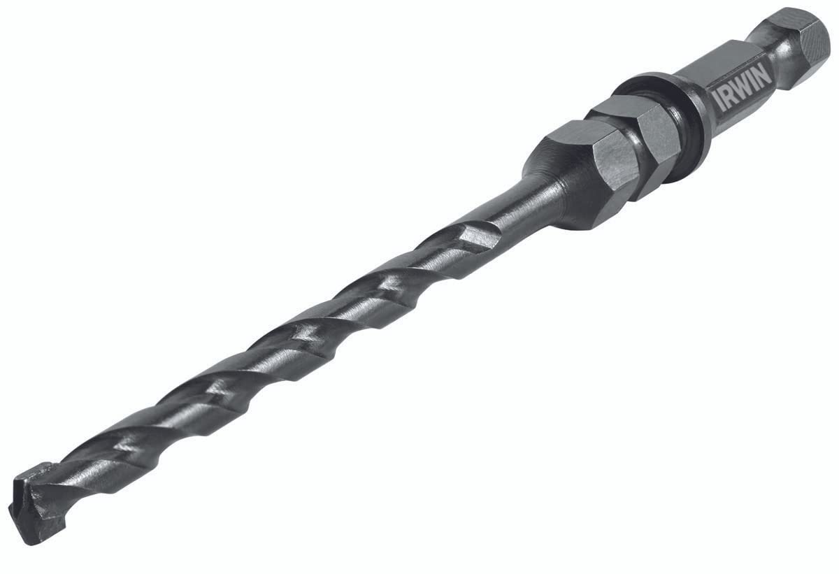 Irwin Tools 5/32" X 5" Drill Bit for 3/16" Concrete Screw Installation, 1/4 Inch Impact Gun Ready (5 Pack)