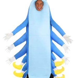 Fun Costumes Caterpillar Costume for Adults, Bug Costume, Blue Jumpsuit, Insect Outfit Dress-Up for Halloween Small