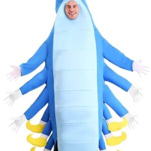 Fun Costumes Caterpillar Costume for Adults, Bug Costume, Blue Jumpsuit, Insect Outfit Dress-Up for Halloween Small