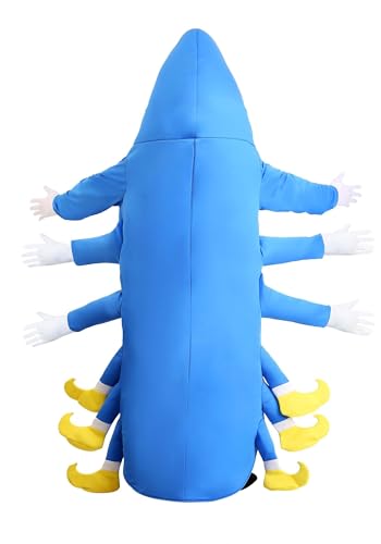 Fun Costumes Caterpillar Costume for Adults, Bug Costume, Blue Jumpsuit, Insect Outfit Dress-Up for Halloween Small