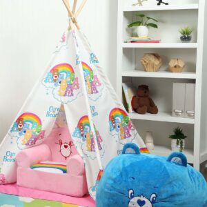 Fun Costumes Care Bears Grumpy Bear Plush Pouf Decoration, Super Soft Cushioned Blue Bean Bag Chair, Home & Bedroom Ottoman Decor ST