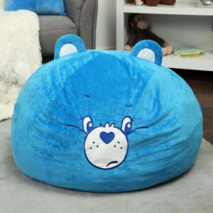 Fun Costumes Care Bears Grumpy Bear Plush Pouf Decoration, Super Soft Cushioned Blue Bean Bag Chair, Home & Bedroom Ottoman Decor ST