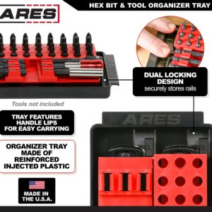 ARES 62052 – Hex Bit and Tool Organizer Tray – Large Capacity Organizer Holds Hex Bits, Drill Bits, Extensions, Adapters, and More – Oil and Solvent Resistant Material - Made in USA